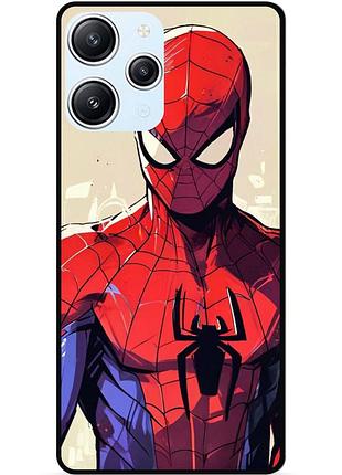 Силиконовый чехол бампер для xiaomi redmi 12 с рисунком spider man человек паук