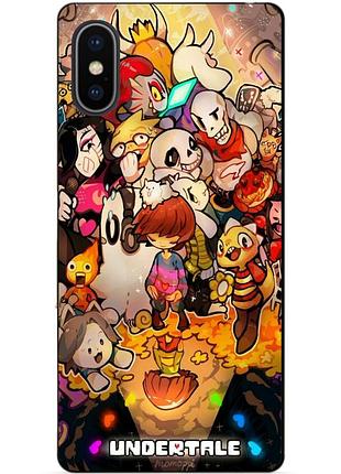 Силиконовый бампер чехол для iphone xs с рисунком андертейл undertale