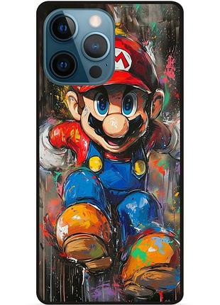 Силіконовий бампер чохол для iphone 14 pro з малюнком марио marvel mario
