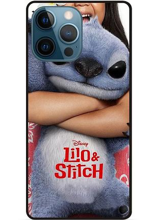 Силиконовый чехол бампер для iphone 15 pro max стич и лило stitch