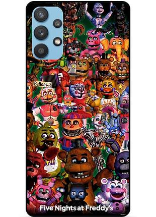 Силиконовый бампер чехол для samsung a32 с рисунком аниматроники freddy фредди