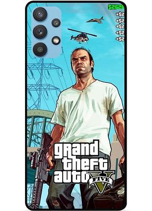 Силиконовый чехол бампер для samsung a32 с рисунком gta гта