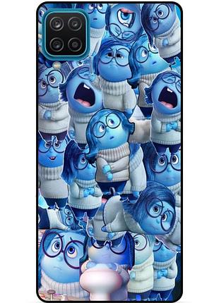 Чехол силиконовый бампер для samsung a12 с рисунком головоломка печаль