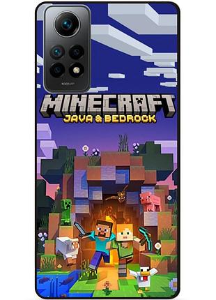 Силиконовый бампер чехол для xiaomi redmi note 11 с картинкой майнкрафт minecraft