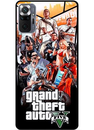 Чехол силиконовый бампер для xiaomi redmi note 10 pro с рисунком gta гта