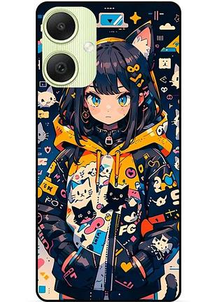Силіконовий бампер чохол для samsung a04 з малюнком котики аніме