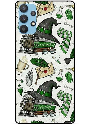 Силиконовый бампер чехол для samsung a32 с рисунком слизерин slytherin гарри поттер harry potter