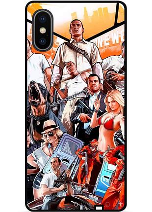 Чехол силиконовый бампер для iphone xs гта gta