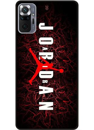Чехол силиконовый бампер для xiaomi redmi note 10 pro с рисунком air jordan джордан