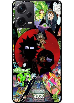Силиконовый чехол бампер для xiaomi redmi note 12 5g с рисунком рик и морти rick and morty