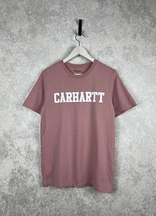 Чоловіча футболка пудрова рожева carhartt original, розмір s