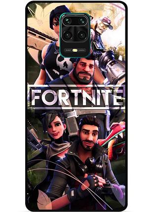 Силиконовый чехол бампер для xiaomi redmi note 9 pro с картинкой фортнайт fortnite