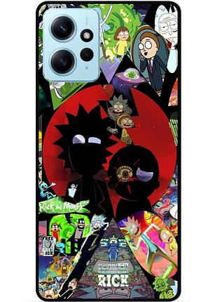 Силиконовый чехол бампер для xiaomi redmi note 12 с рисунком rick and morty рик и морти