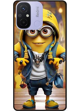 Чехол силиконовый бампер для xiaomi redmi 12c с рисунком миньон marvel