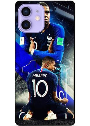 Силиконовый бампер чехол для iphone 12 mini с рисунком mbappe франция мбаппе