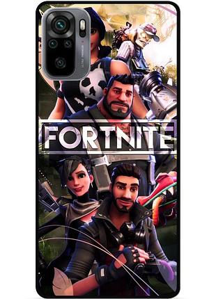 Силиконовый чехол бампер для xiaomi redmi note 10s с картинкой фортнайт fortnite