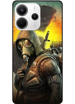 Силиконовый чехол бампер для xiaomi redmi note 14 5g с рисунком сталкер stalker