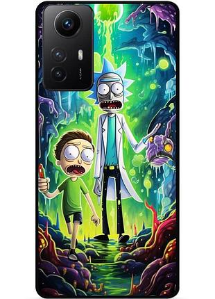 Силиконовый чехол бампер для xiaomi redmi note 12s с рисунком rick and morty рик и морти