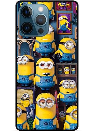 Силиконовый бампер чехол для iphone 13 pro с картинкой миньоны minion