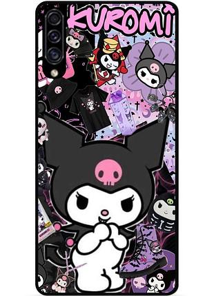 Силиконовый чехол бампер для samsung a70 с рисунком kuromi куроми