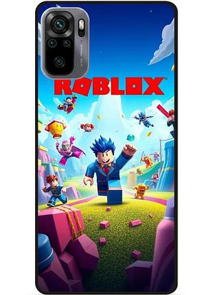 Силіконовий чохол бампер для xiaomi redmi note 10 з малюнком roblox гра в кальмара роблокс