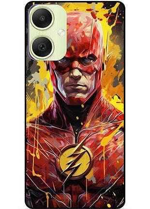 Чехол силиконовый бампер для samsung a06 с рисунком flash marvel человек молния