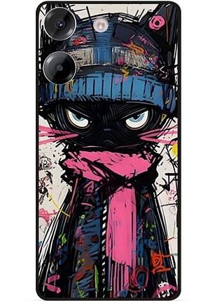 Чехол силиконовый бампер для xiaomi poco m7 pro 5g с рисунком кот аниме marvel