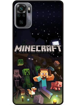 Силиконовый чехол бампер для xiaomi redmi note 10 игра майнкрафт minecraft