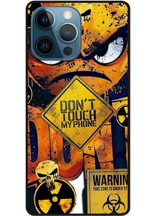 Чехол силиконовый бампер для iphone 13 pro max с рисунком глаза dont touch my phone