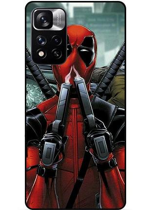 Силиконовый бампер чехол для xiaomi redmi 10 с рисунком deadpool дэдпул