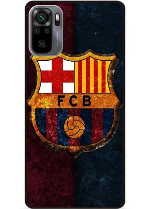 Чехол силиконовый бампер для xiaomi redmi note 10 с рисунком барселона barcelona