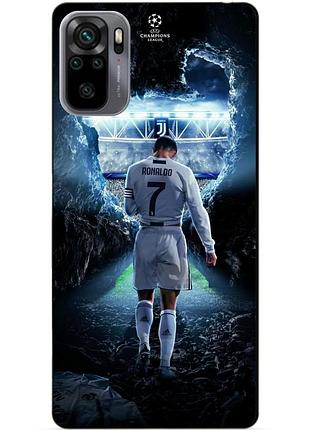 Силиконовый бампер чехол для xiaomi redmi note 10 с рисунком ronaldo роналдо
