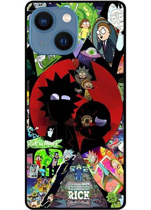 Силіконовий чохол бампер для iphone 13 з малюнком rick and morty рік і морті