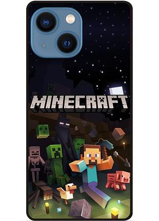 Силіконовий чохол бампер для iphone 15 plus гра майнкрафт minecraft