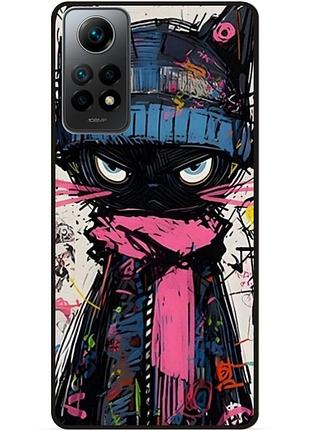 Чехол силиконовый бампер для xiaomi redmi note 11s с рисунком кот аниме marvel