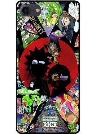 Силиконовый чехол бампер для iphone 7 plus с рисунком rick and morty рик и морти