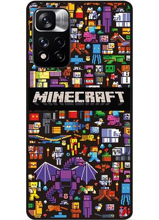 Силиконовый чехол бампер для xiaomi redmi note 11 pro plus 5g с картинкой майнкрафт minecraft