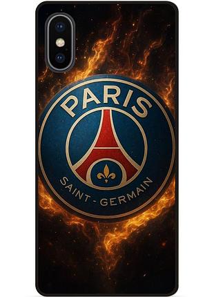 Чехол силиконовый бампер для iphone xs max с рисунком psg псж