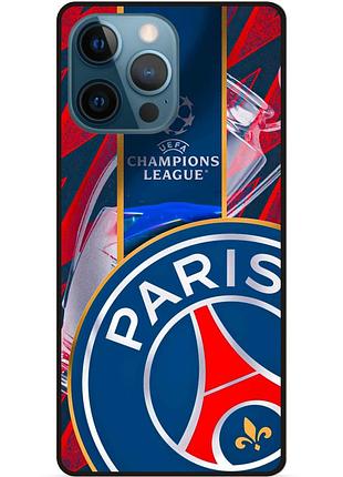 Чехол силиконовый бампер для iphone 15 pro max с рисунком псж psg