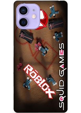 Силиконовый бампер чехол для iphone 12 mini с рисунком roblox игра в кальмара роблокс