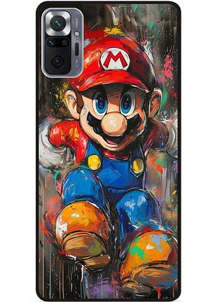 Чехол силиконовый бампер для xiaomi redmi note 10 pro с рисунком марио marvel mario