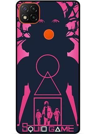 Силиконовый чехол бампер для xiaomi redmi 9c игра в кальмара squid game