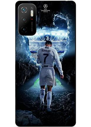 Силиконовый бампер чехол для xiaomi poco m3 pro с рисунком ronaldo роналдо