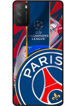 Силіконовий чохол бампер для xiaomi poco m3 з малюнком псж psg