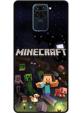 Силиконовый чехол бампер для xiaomi redmi note 9 игра майнкрафт minecraft
