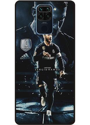 Силиконовый чехол бампер для xiaomi redmi note 9 с рисунком sergio ramos серхио рамос
