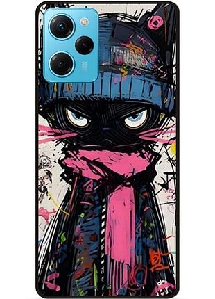 Чехол силиконовый бампер для xiaomi poco x5 pro 5g с рисунком кот аниме marvel