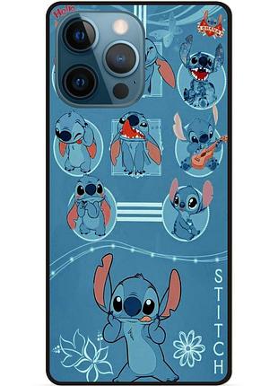 Силиконовый бампер чехол для iphone 11 pro с картинкой stitch стич