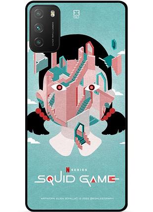 Силиконовый чехол для xiaomi poco m3 с рисунком игра в кальмара squid game