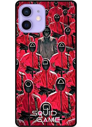 Силиконовый чехол бампер для iphone 12 mini с картинкой игра в кальмара